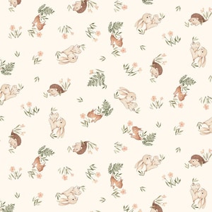 Burrows Forest Animal Fabric / Woodland Fabric / Deer Fabric / Bear Fabric / Little Forest / Dear Stella