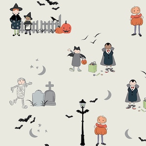 Spooky Hollow Main / Trick or Treat Fabric / Halloween Fabric / Spooky Hollow