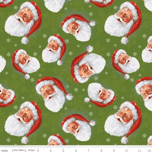 Santa Toss / Santa Fabric / Christmas Fabric / Picture a Christmas Collection / Riley Blake Designs