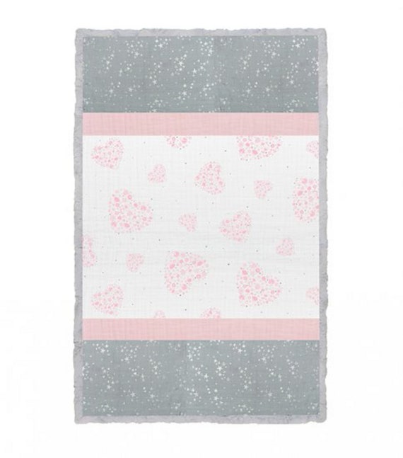 Heart Blanket Kit/ DIY Quilt/ DIY Blanket/ Baby Blanket Kit/ Heart