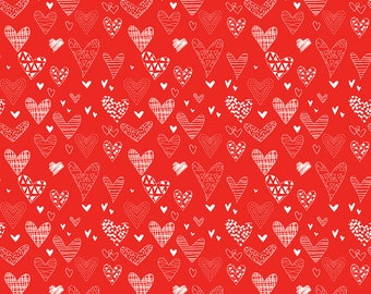 Red Hearts Fabric / From the Heart / Riley Blake Designs / Heart Fabric / Valentines Day Fabric