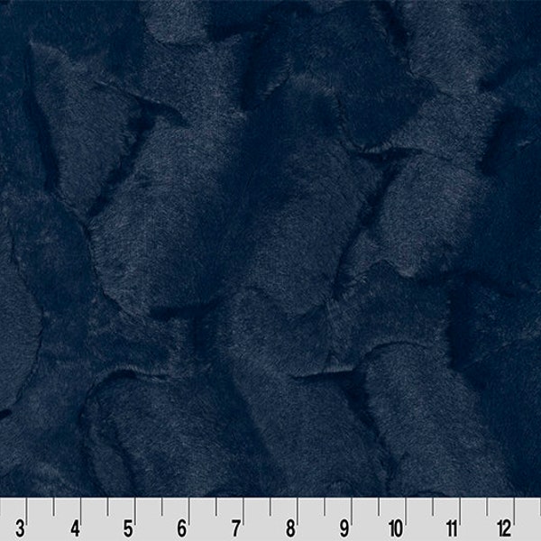Navy Blue Minky / Navy Hide Minky / Embossed Minky / Blue Cuddle/ Shannon Fabrics