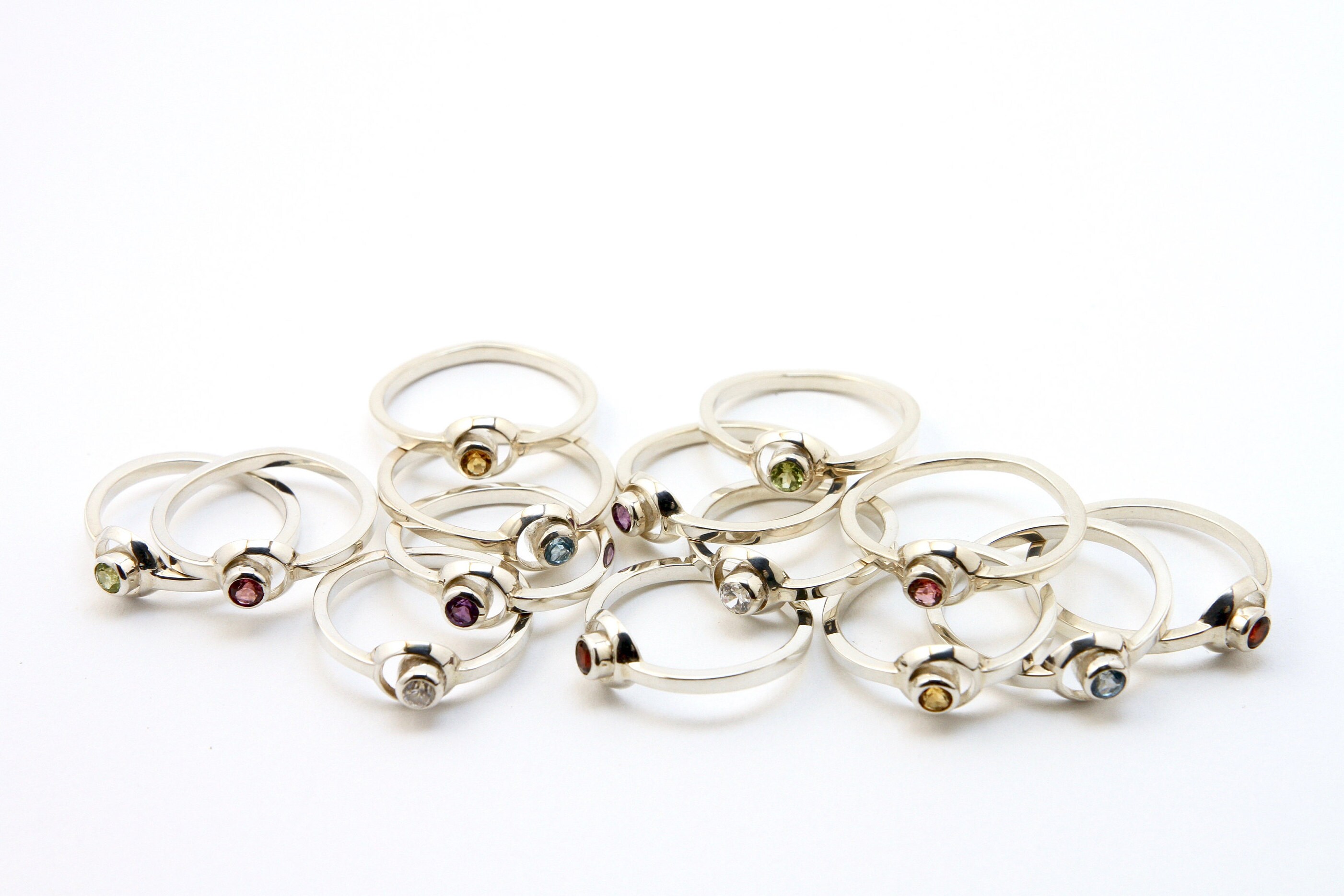 Luna Ring, Sterling Silver With Gemstone, Ring Set With a Zircon