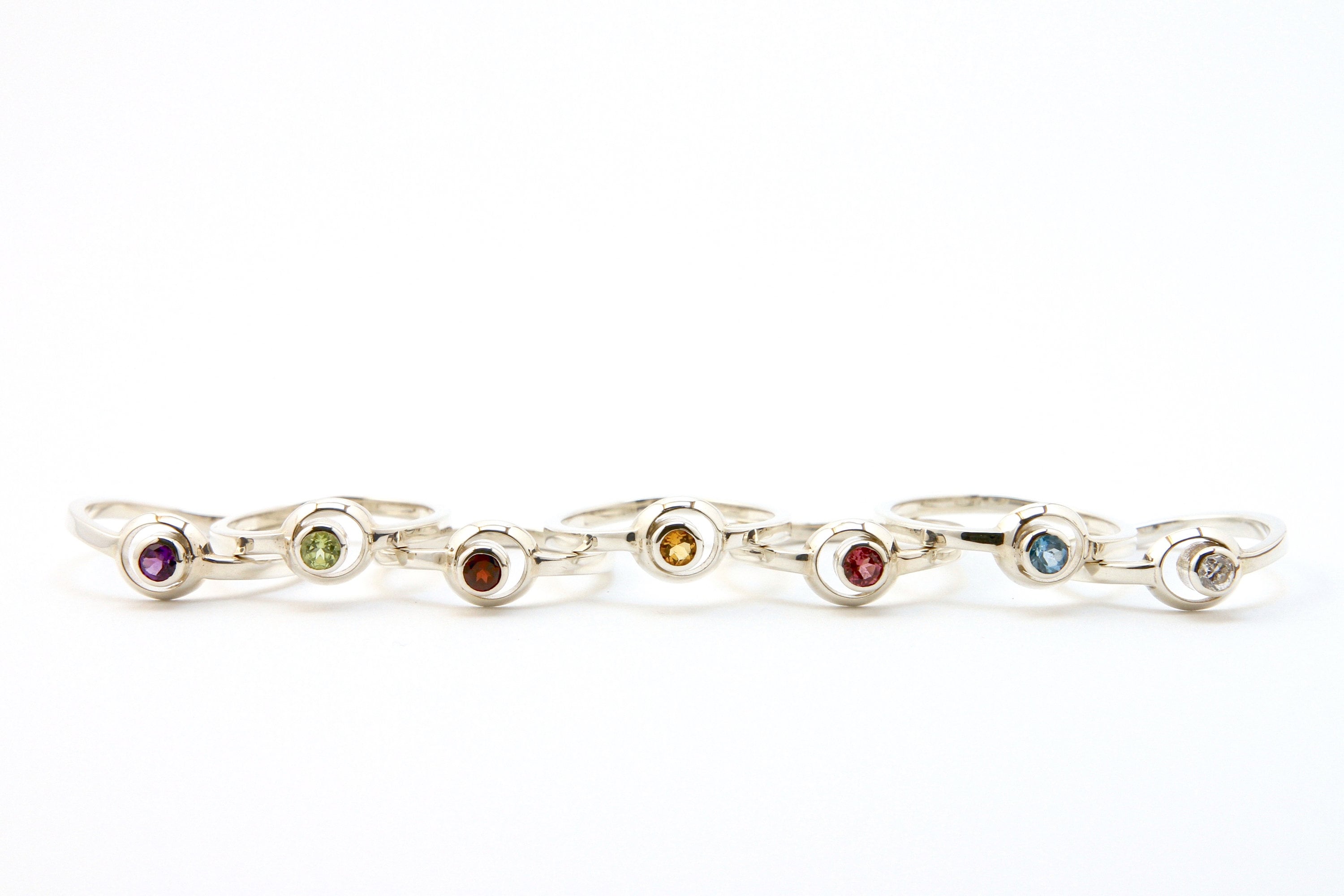 Luna Ring, Sterling Silver With Gemstone, Ring Set With a Zircon