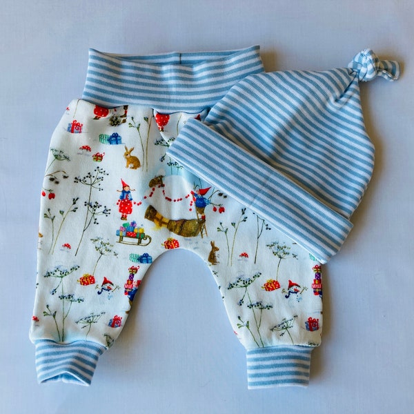 Trousers and button cap size 50 (newborn)