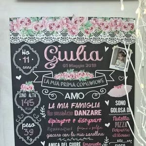 File Tableau per Prima Comunione tema ballerina, originale decorazione per la confettata e tavolo delle bomboniere