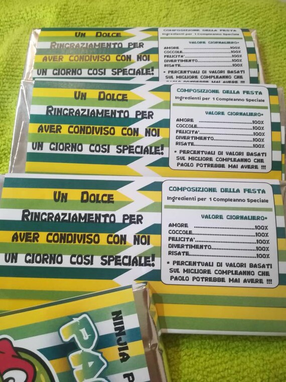 Label File For Personalized Chocolate Bar Party Theme Printable Ninja Turtles Diy Wedding Favors Complimentary Invitations