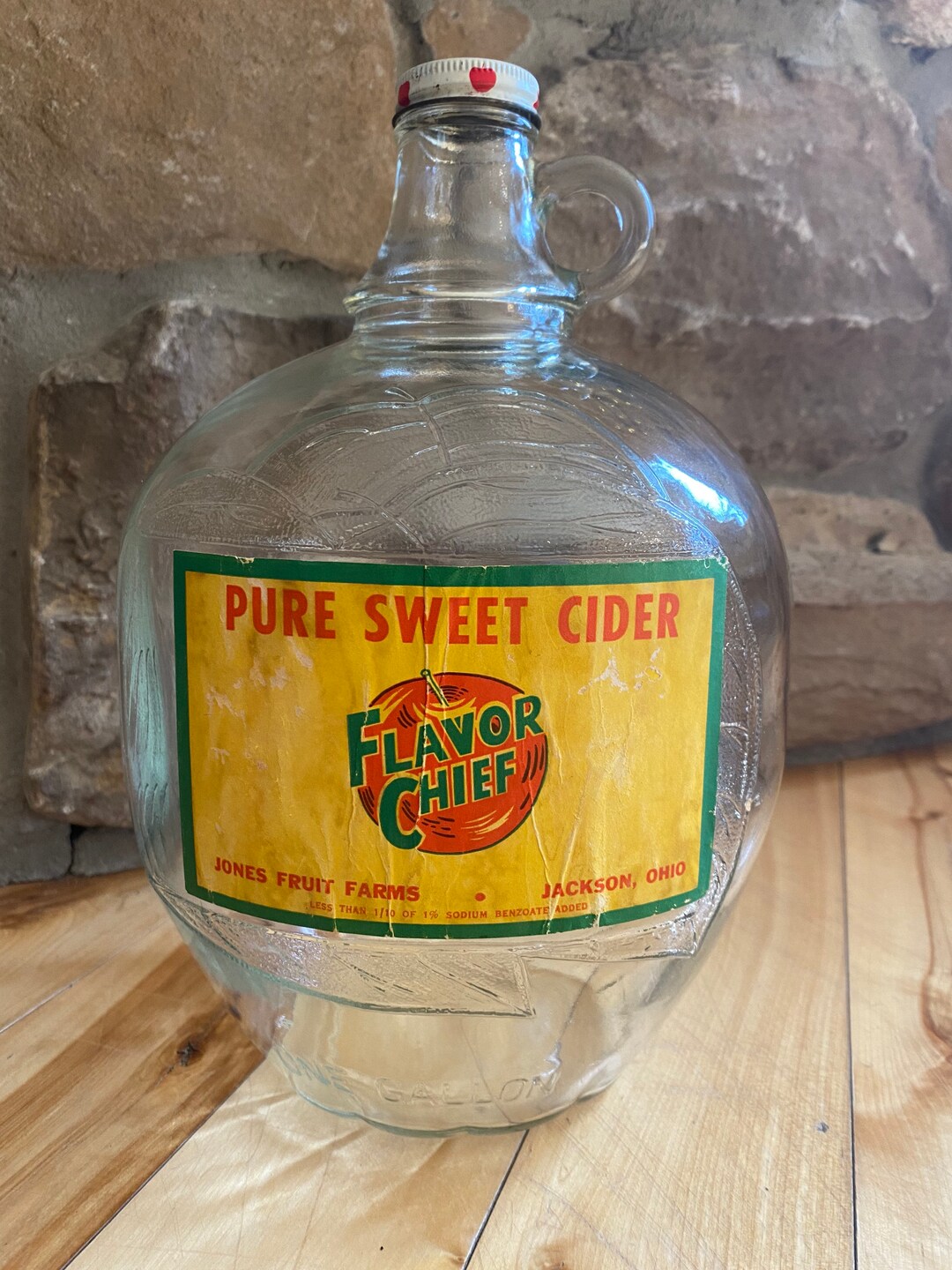 Vintage One Gallon Glass Apple Cider Jug Etsy