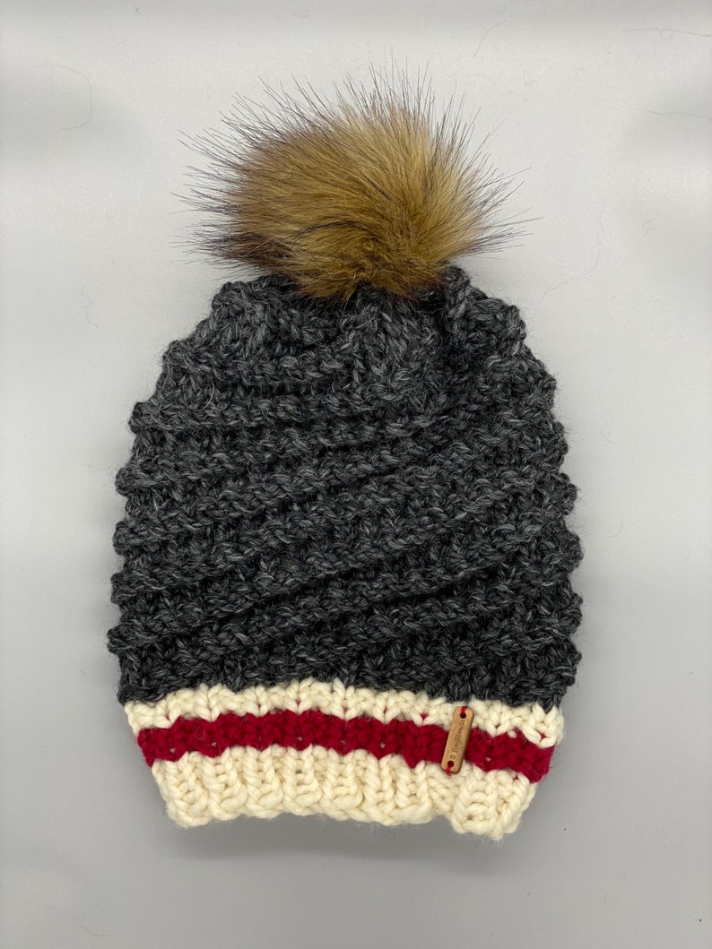 Swirly pompom CHARCOAL Sock Monkey