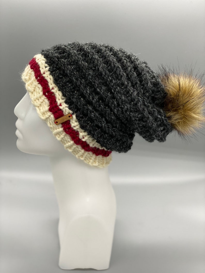 Swirly pompom CHARCOAL Sock Monkey