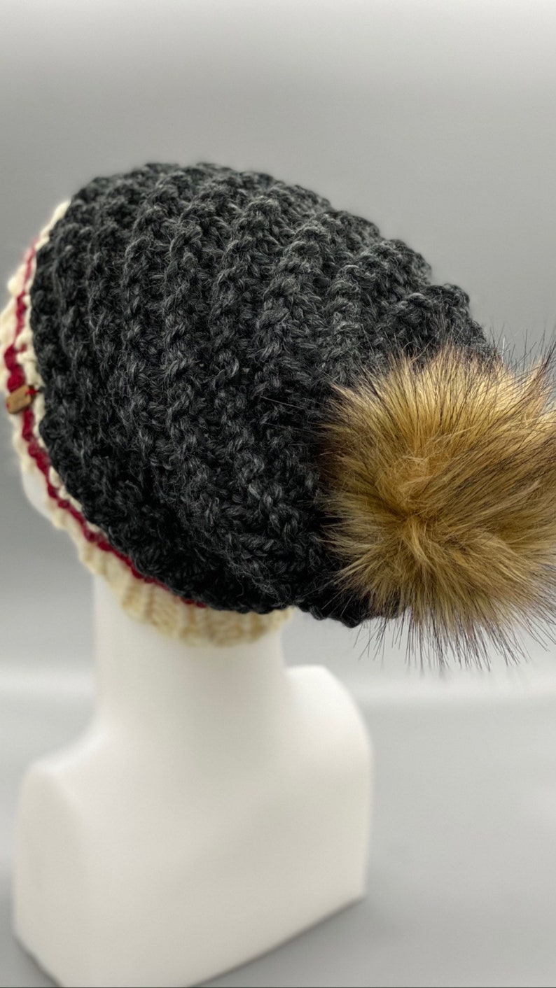Swirly pompom CHARCOAL Sock Monkey
