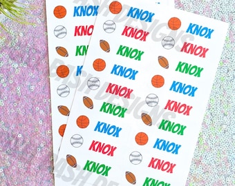 Personalized Sports Name Labels | Water Resistant Vinyl Stickers