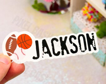Sports Name Sticker | Waterproof Labels for School | Personalized Gear Stickers