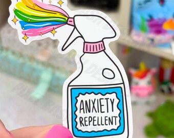Rainbow Anxiety Repellent Sticker | Waterproof Vinyl Die Cut