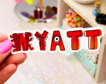 Monster Name Sticker | Holographic Waterproof Labels