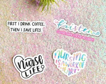 Nurse Sticker Pack| Vinyl,Water Resistant | Waterproof, Die-Cut Sticker| Fun Gift|Colorful Stickers |Nurse Gifts |Sticker Packs| Nurse Life|