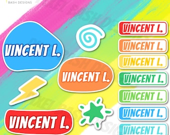 Personalized Bright Name Stickers | Waterproof Vinyl Labels