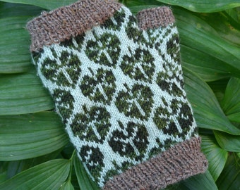Garden Leaf Mitts - PDF Knitting Pattern - Fingerless Mitts