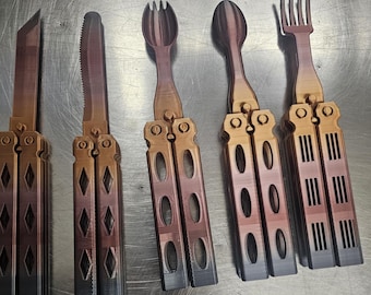 Cubiertos Balisong impresos en 3D: juguete antiestrés y herramienta de entrenamiento