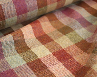 Autumn Check 100% Wool Tweed Fabric UK Made Cloth  **Sold By The Half-Metre** Not Harris - Beautiful British Made Wool Fabric!