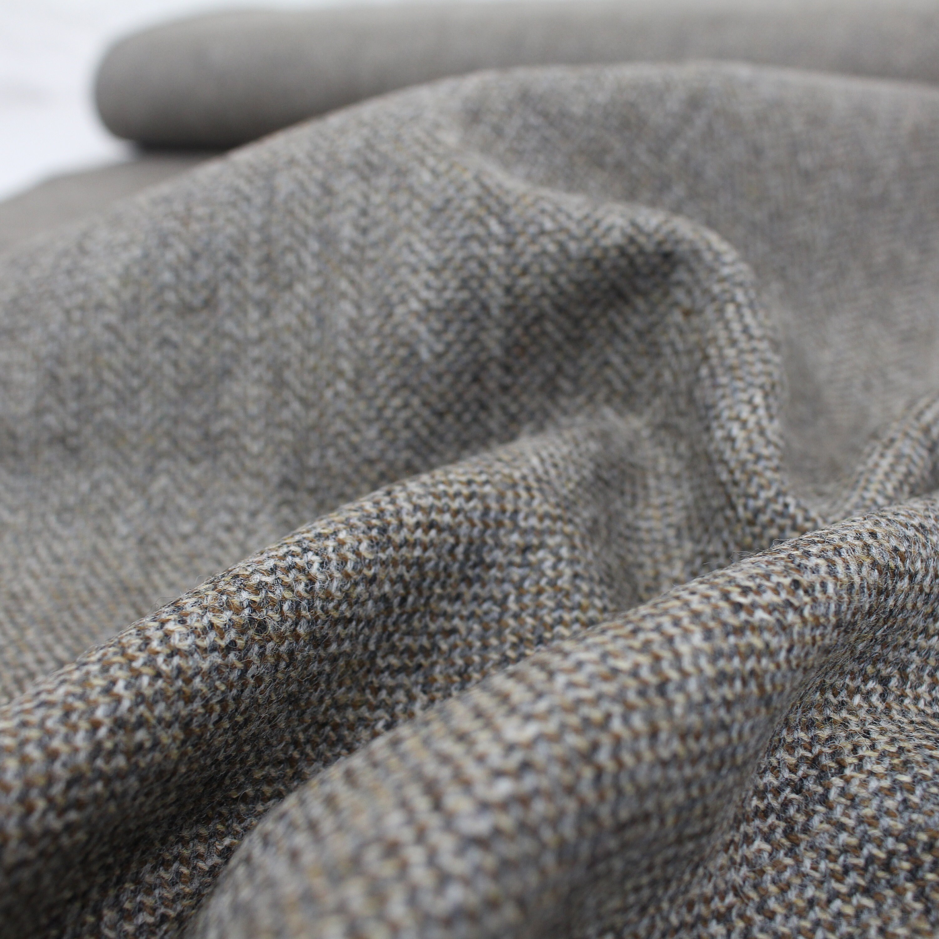 Tawny Stepped Herringbone 100% Wool Tweed Fabric UK Made Cloth | Etsy