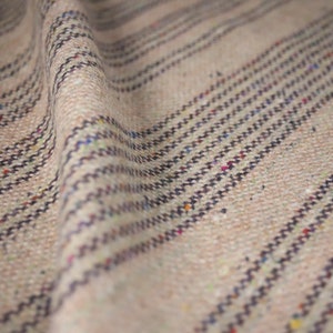 Donegal Fleck Stripe 100% Wool Tweed Fabric UK Made Cloth  **Sold By The Half-Metre** Not Harris - Beautiful British Made Wool Fabric!