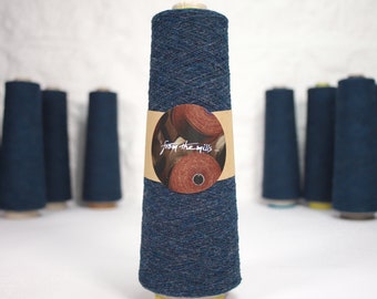 Weaving Wool Fine Shetland Type - 250g Cone UK Spun 1/9N Yarn 100% Pure Wool for Tweed Fabric - Storm Blue