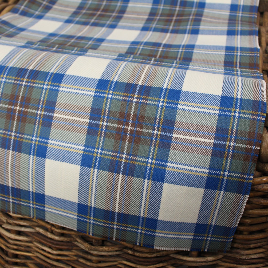 Stewart Blue Dress muted Scottish Tartan Fat Quarter Etsy