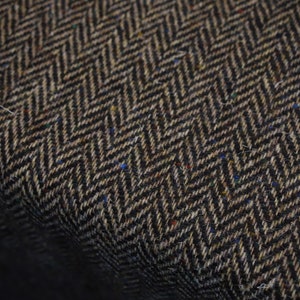 Brown Rainbow Fleck Large Herringbone 100% Wool Tweed UK Made sold by ...