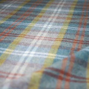 Chartreuse Plaid 100% Wool Tweed Fabric UK Made Cloth sold by the Half ...
