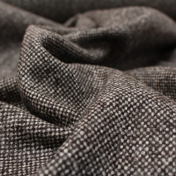 Dark Brown Hopsack 100% Wool Tweed Fabric UK Made Cloth sold - Etsy Denmark