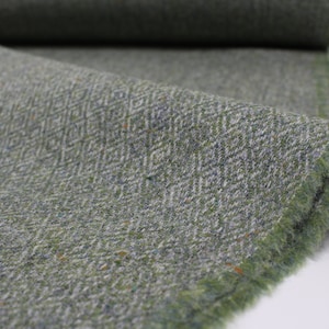 Sage Diamond Donegal Fleck 100% Wool Tweed Fabric UK Made Cloth **Sold By The Half-Metre** Not Harris - Beautiful British Made Wool Fabric!