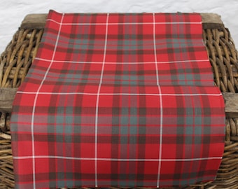 Fraser Red *Muted* Scottish Tartan - Fat Quarter (75x50 cm / 29x19 inches) - Fine 100% Wool 11oz - Made in Britain *Excellent Quality*