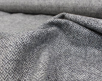 Black Primitive Diamond 100% Wool Tweed Fabric UK Made Cloth  **Sold By The Half-Metre** Not Harris - Beautiful British Made Wool Fabric!