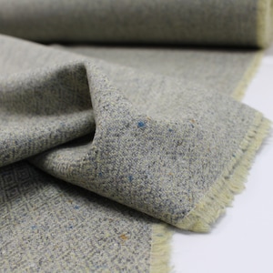 Dusty Yellow Diamond Donegal Fleck 100% Wool Tweed Fabric UK Made Cloth *By the Half-Metre* Not Harris - Beautiful British Made Wool Fabric!