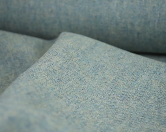 Tela de tweed de lana 100 % verde espuma de mar fabricada en el Reino Unido **Vendida por medio metro** Not Harris - ¡Hermosa tela de lana fabricada en Gran Bretaña!