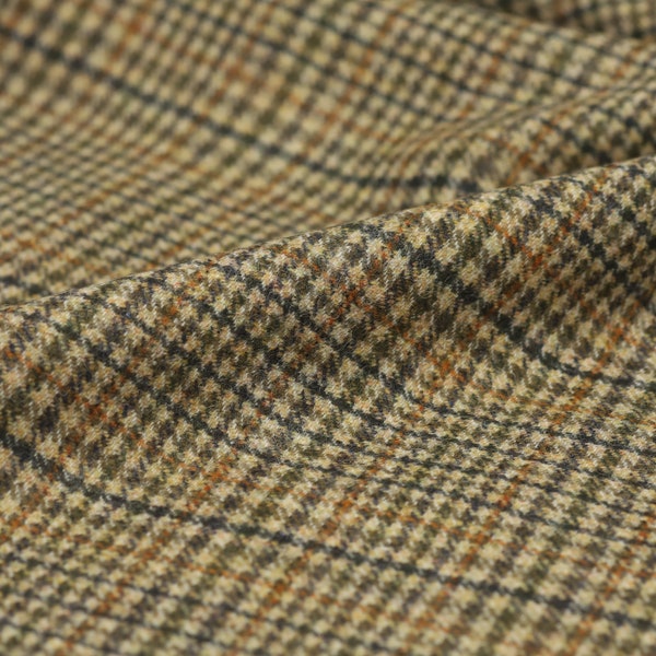 Grassland Guntooth 100% Wool Tweed Fabric UK Made Cloth **Sold By The Half-Metre** Not Harris - British Made Wool Fabric!