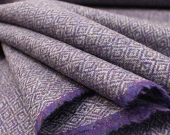 Lavender Diamond Fleck 100% Wool Tweed Fabric UK Made Cloth *Sold By The Half-Metre* Not Harris - Beautiful British Made Wool Fabric