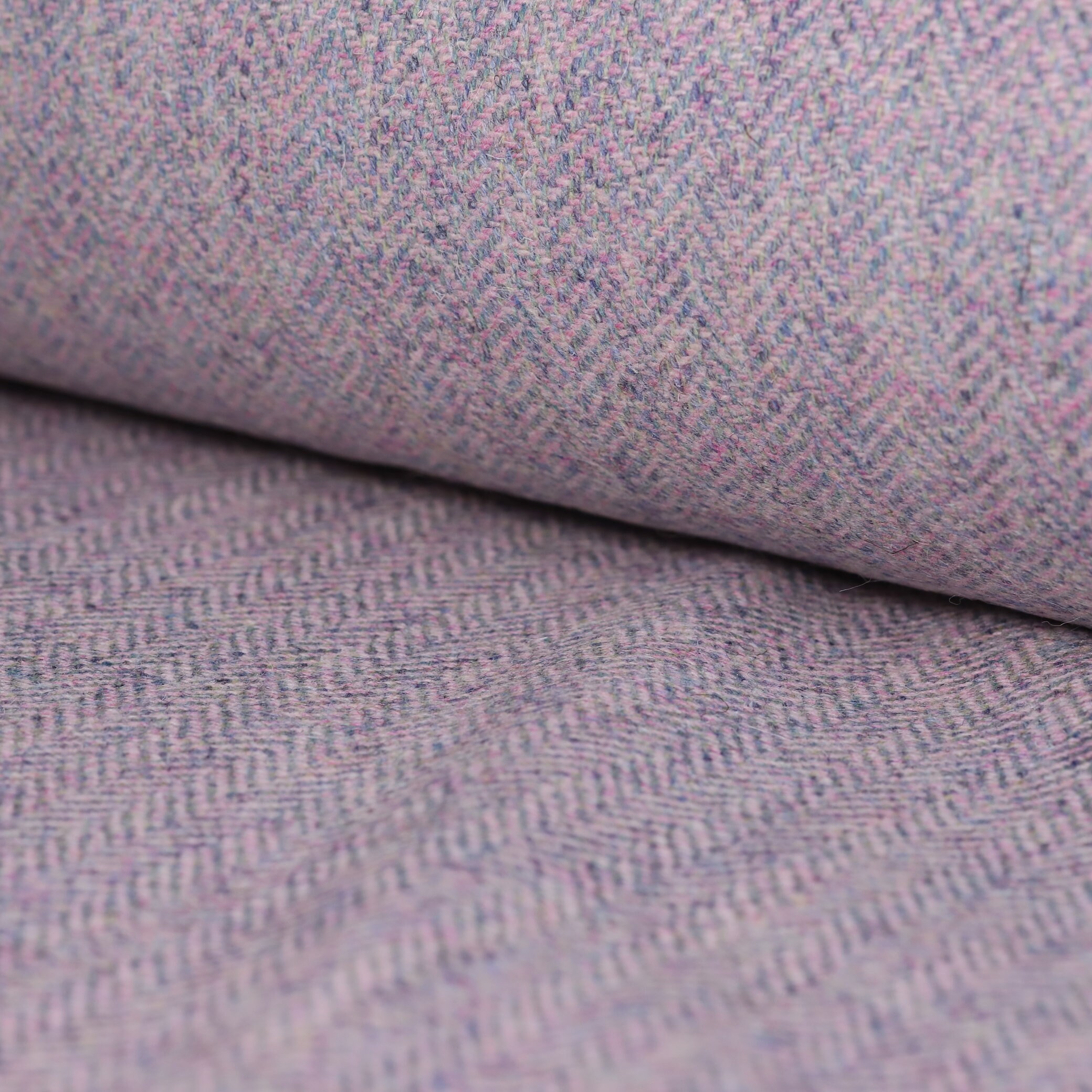 Pink Clouds Herringbone 100 Wool Tweed Fabric UK Made Cloth Etsy