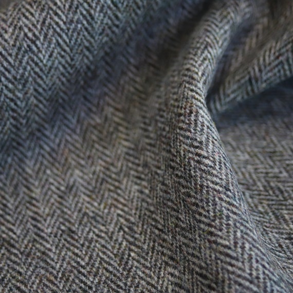 Light Forest Herringbone 100% Wool Tweed Fabric UK Made Cloth - Etsy