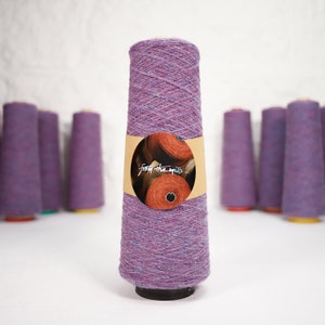 Weaving Wool Fine Shetland Type - 250g Cone UK Spun 1/9N Yarn 100% Pure Wool for Tweed Fabric - Wisteria