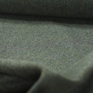 Eucalyptus Green Herringbone 100% Wool Tweed Fabric UK Made Cloth  **Sold By The Half-Metre**Not Harris -Beautiful British Made Wool Fabric!