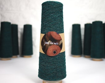 Weaving Wool Fine Shetland Type - 250g Cone UK Spun 1/9N Yarn 100% Pure Wool for Tweed Fabric - Teal