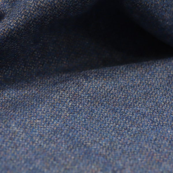 Mottled Blue 100% Wool Tweed Fabric UK Made Cloth  **Sold By The Half-Metre** Not Harris - Beautiful British Made Wool Fabric!