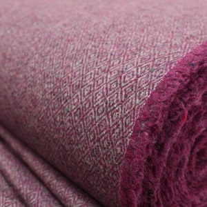 Mulberry Diamond Donegal Fleck 100% Wool Tweed Fabric UK Made Cloth *Sold By The Half-Metre* Not Harris - Beautiful British Made Wool Fabric