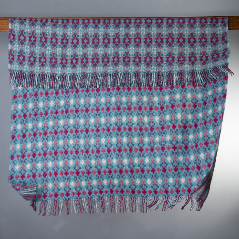 Raspberry Loom /& Bobbin UK Made Wool Blanket Welsh Tapestry Fair Isle Design