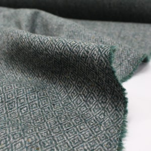 Forest Diamond Donegal Fleck 100% Wool Tweed Fabric UK Made Cloth  *Sold By The Half-Metre* Not Harris - Beautiful British Made Wool Fabric!