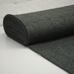 Forest Windowpane 100% Wool Tweed Fabric UK Made Cloth Sold By The Half-Metre Not Harris Beautiful British Made Wool Fabric image 6