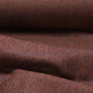 Tissu 100 % laine tweed bordeaux chiné Fabriqué au Royaume-Uni ** Vendu au demi-mètre ** Pas Harris - Beau tissu en laine de fabrication britannique !