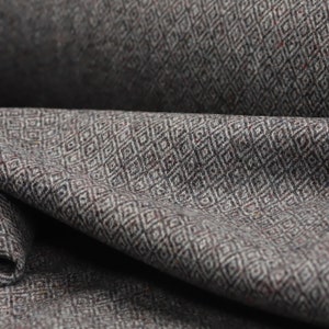 Gravel Diamond Fleck 100% Wool Tweed Fabric UK Made Cloth  **Sold By The Half-Metre** Not Harris - Beautiful British Made Wool Fabric!